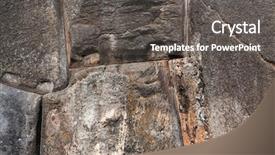  Presentation with old stone age - Cool new slide deck with product features - old stone wall close-up backdrop and a  colored foreground