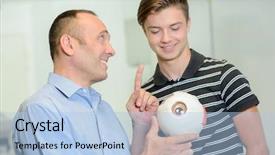  Presentation with invention - Colorful slide set enhanced with product features - showing an invention backdrop and a  colored foreground