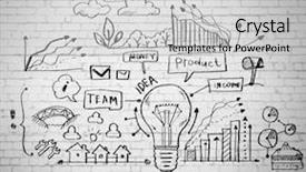  Presentation with ideas - Amazing theme having product inovation - business ideas sketch drawn backdrop and a light gray colored foreground