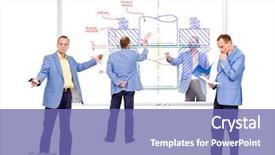  Presentation with design team - Cool new presentation theme with product inovation - team of design engineers working backdrop and a ocean colored foreground