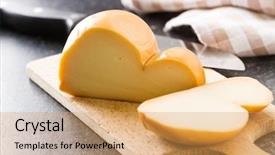  Presentation with italian - Amazing PPT theme having product lunch - scamorza italian smoked cheese backdrop and a yellow colored foreground