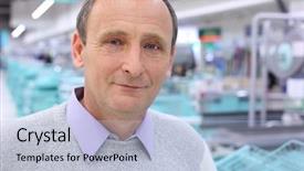  Presentation with counters - Beautiful presentation theme featuring product management - closeup elderly man in shop backdrop and a light blue colored foreground