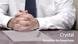  Presentation with contract conferences - Slide set with desk with papers and contract background and a gray colored foreground