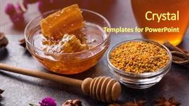  Presentation with honey bee - Amazing theme having product of bee- honeycomb pollen backdrop and a tawny brown colored foreground