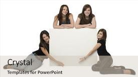  Presentation with teen girls - Audience pleasing slide deck consisting of product placement - four teen girls placed backdrop and a soft green colored foreground