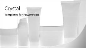  Presentation with cosmetic - Presentation design having product placement - set of cosmetic bottles isolated background and a  colored foreground