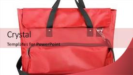  Presentation with red - Audience pleasing PPT layouts consisting of product portfolio - red painter carrying bags isolated backdrop and a  colored foreground