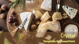  Presentation with wine cheese - Slide set featuring product range - cheese platter with organic cheeses background and a tawny brown colored foreground