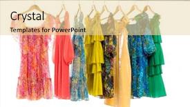  Presentation with female pelvis - Colorful slide deck enhanced with product range - female different colorful sundress backdrop and a  colored foreground