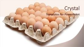  Presentation with brown and white - Slide deck featuring product range - many brown eggs isolated background and a lemonade colored foreground
