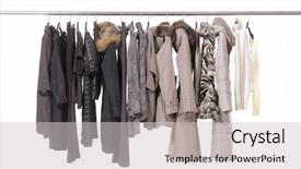  Presentation with row of air conditioners - Beautiful slides featuring product range - row of different clothes backdrop and a  colored foreground