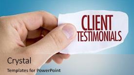  Presentation with review - Slide deck enhanced with product review - client testimonials background and a coral colored foreground