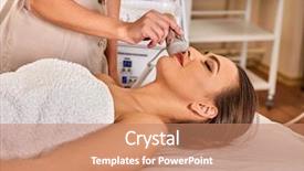  Presentation with face massage spa skin - Presentation theme having product review - skin resurfacing facial procedure background and a coral colored foreground