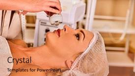  Presentation with face massage spa skin - Presentation design with product review - skin resurfacing procedure facial procedure background and a coral colored foreground
