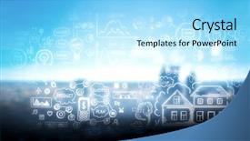  Presentation with strategy - Audience pleasing theme consisting of production achievement - strategy for success achieving backdrop and a  colored foreground