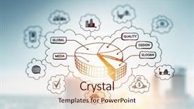  Presentation with strategy - PPT layouts enhanced with production achievement - strategy for success achieving background and a  colored foreground