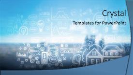  Presentation with strategy - Amazing slide set having production achievement - strategy for success achieving backdrop and a light blue colored foreground