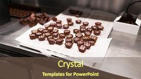  Presentation with chocolate shop - Presentation featuring production and industry concept - chocolate background and a tawny brown colored foreground