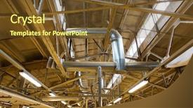  Presentation with manufacture - Colorful slide deck enhanced with production concept - ventilation pipes system backdrop and a tawny brown colored foreground