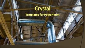  Presentation with manufacture - Beautiful theme featuring production concept - ventilation pipes system backdrop and a tawny brown colored foreground