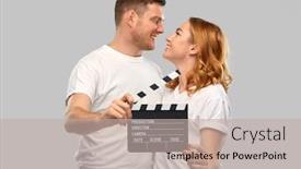  Presentation with entertainment - Cool new theme with production-filmmaking-and-entertainment-concept backdrop and a mint green colored foreground