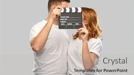 Presentation with entertainment - Amazing slide deck having production-filmmaking-and-entertainment-concept backdrop and a light gray colored foreground