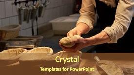  Presentation with yeast - Colorful PPT theme enhanced with production flour - food cooking baking and people backdrop and a tawny brown colored foreground