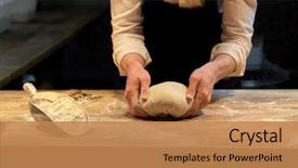  Presentation with baking concept on dark - PPT layouts enhanced with production flour - food cooking baking and people background and a coral colored foreground