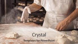  Presentation with bakery baking ingredients - Colorful PPT theme enhanced with production flour - man preparing buns in bakery backdrop and a  colored foreground