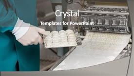  Presentation with chef - Amazing slide deck having production flour - midsection of chef holding ravioli backdrop and a dark gray colored foreground