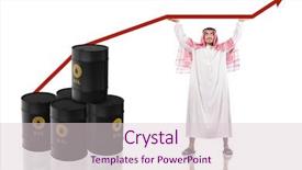 Presentation with price - Audience pleasing slide set consisting of crude increase - arab businessman supporting oil price backdrop and a white colored foreground