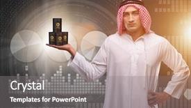  Presentation with oil and gas - Amazing presentation theme having crude increase - arab businessman supporting oil price backdrop and a  colored foreground