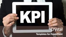  Presentation with tablet - Beautiful theme featuring production indicator - business man holding tablet backdrop and a tawny brown colored foreground