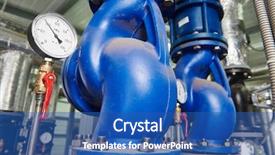  Presentation with pipes - Slides featuring production indicator - closeup of manometer pipes background and a ocean colored foreground