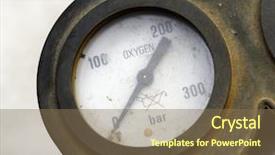  Presentation with oxygen - PPT theme enhanced with production indicator - detail of oxygen meter bomb background and a violet colored foreground