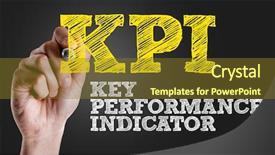  Presentation with writing - PPT theme enhanced with production indicator - hand writing the text kpi background and a tawny brown colored foreground