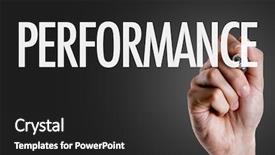  Presentation with performance - Colorful presentation theme enhanced with production indicator - hand writing the text performance backdrop and a dark gray colored foreground