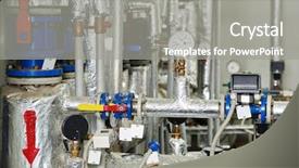  Presentation with circulation - Amazing presentation theme having production indicator - manometers pipes and faucet valves backdrop and a gray colored foreground
