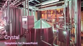  Presentation with cafe - Amazing slide set having production indicator - microbrewery at cafe backdrop and a tawny brown colored foreground