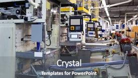  Presentation with powerful - Colorful slide deck enhanced with production line - powerful new conveyor in modern backdrop and a gray colored foreground