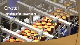  Presentation with production line - Slide deck enhanced with production line - top view of conveyor background and a gray colored foreground