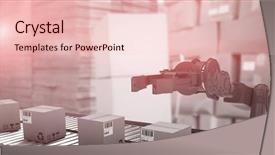  Presentation with production line - Audience pleasing presentation design consisting of production line against red backdrop and a lemonade colored foreground