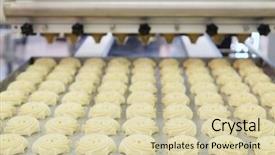  Presentation with production line - Colorful slide set enhanced with production line at bakery backdrop and a soft green colored foreground