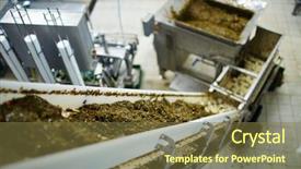  Presentation with oil production - Slides having production line in fish background and a tawny brown colored foreground