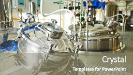  Presentation with pharmacy - Audience pleasing slide set consisting of production line in pharmacy backdrop and a gray colored foreground