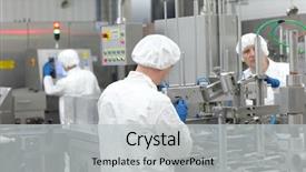  Presentation with plant biotechnology - Amazing PPT layouts having production line in plant backdrop and a light gray colored foreground