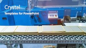  Presentation with belt conveyor - Presentation theme consisting of production line with automatic conveyor background and a teal colored foreground