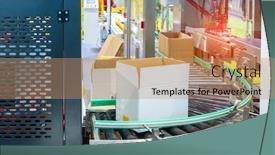  Presentation with conveyor belt - Audience pleasing PPT layouts consisting of production-line-with-automatic-conveyor backdrop and a coral colored foreground