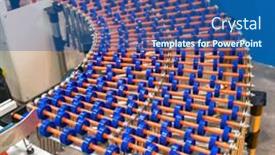  Presentation with conveyor belt - Audience pleasing PPT layouts consisting of production-line-with-automatic-conveyor backdrop and a ocean colored foreground