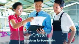  Presentation with foreman - Audience pleasing slide deck consisting of production management - shift supervisor or foreman together backdrop and a ocean colored foreground